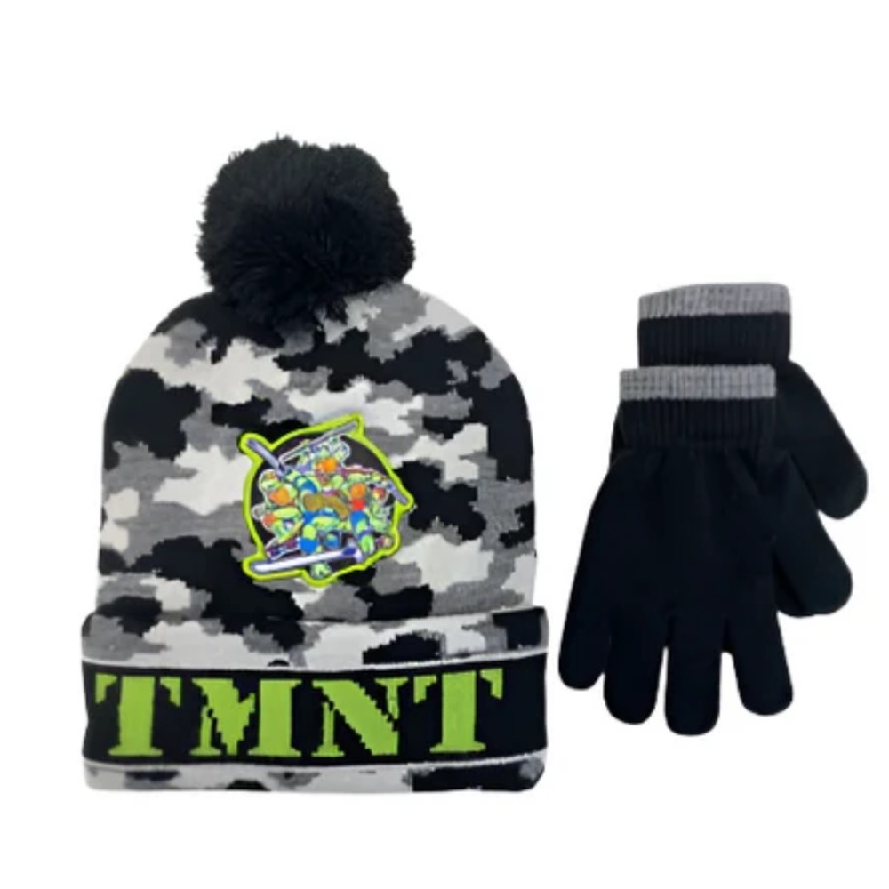 NWT Nickelodeon Boys Teenage‎ Mutant Ninja Turtles Hat & Gloves Set Winter Gift